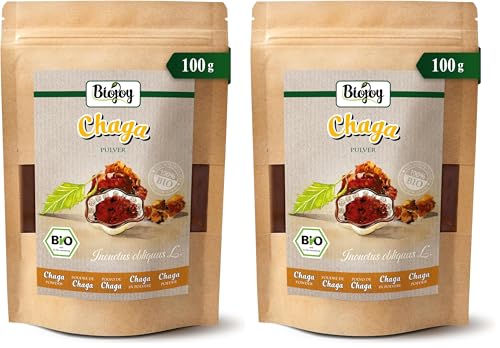 Poudre de champignon Chaga BIO Biojoy Inonotus obliquus séché moulu pour thé