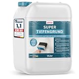 PLINTEX® Super Tiefengrund Innen & Außen 10 L für ca. 50m² - Haftgrund, Tiefgrund & Sperrgrund geruchsarm & lösemittelfrei - Grundierung für Fliesen, Beton, Wand, Putz & Holz I Made in Germany