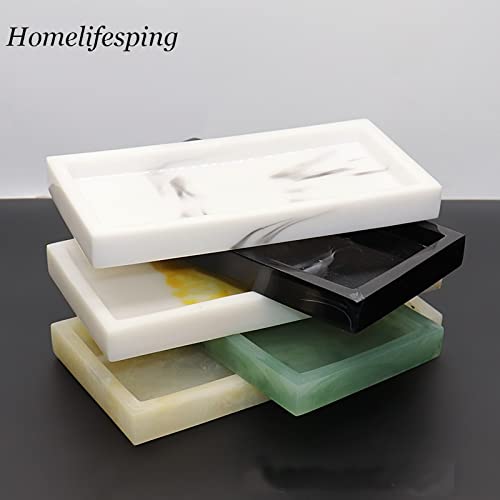 Bandeja de almacenamiento de joyería rectangular gris para cosméticos de baño 2