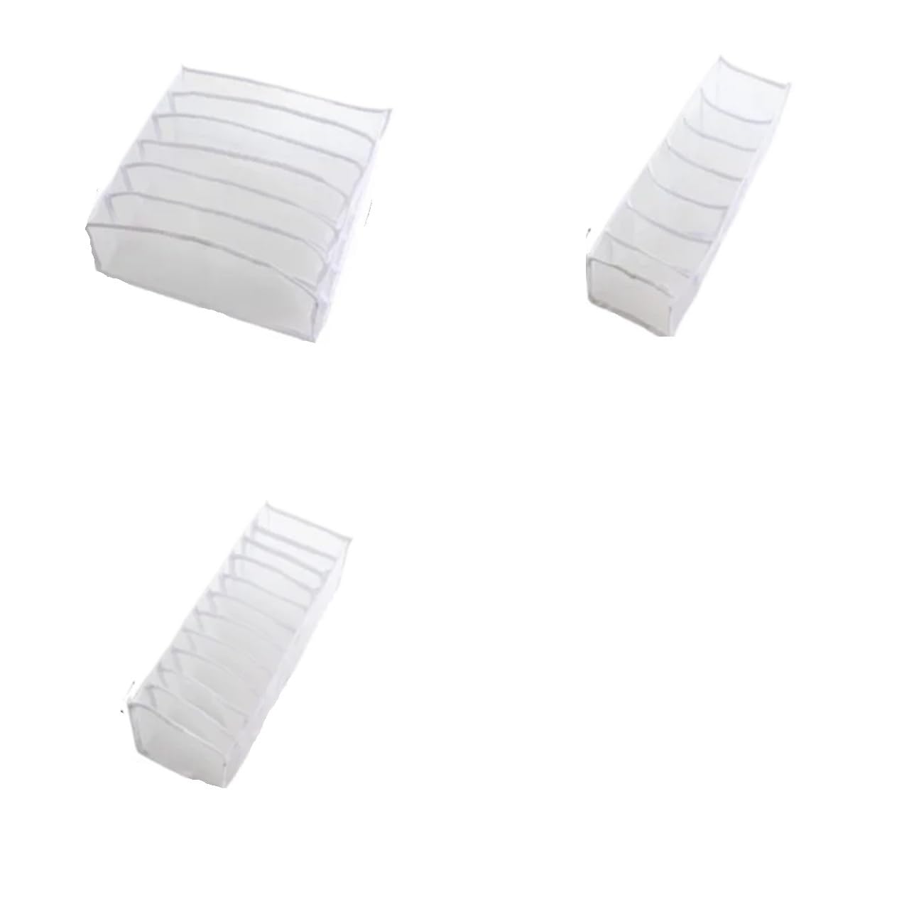 LADFRTYU Sock Storage Box Underwear Organizer For Wardrobe Clothes Organizers Cabinets Drawer Bra Socks Storage Box(White 3PCS set,4PCS)