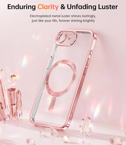 Coque iPhone SE de qualité supérieure MagSafe paillettes or rose - 3