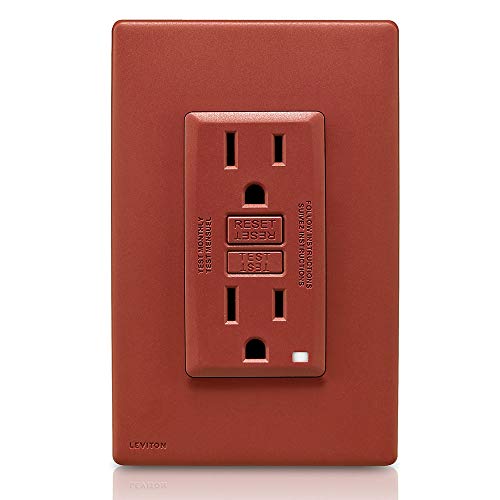Image of Leviton RGF15-RE Renu 15A Tamper Proof Self-Test GFCI Socket - Delicious Red