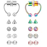 ONESING 2 Packs Magnetic Septum Nose Rings Fake Septum Fake Nose Ring Magnetic Nose Rings for Women Men Fake Piercings Non Piercing Jewelry