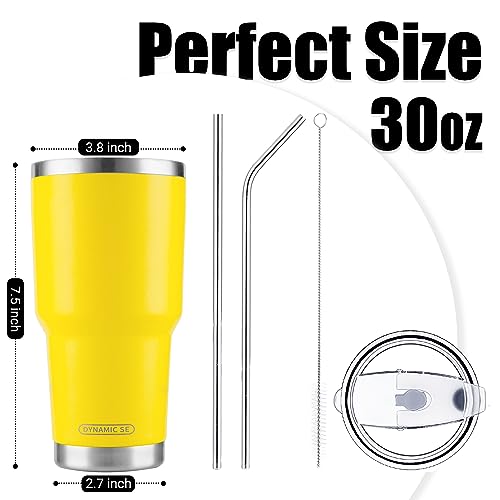 Image of D.S 30oz Yellow Tumbler Double Wall Vacuum Insulated Travel Coffee Mug