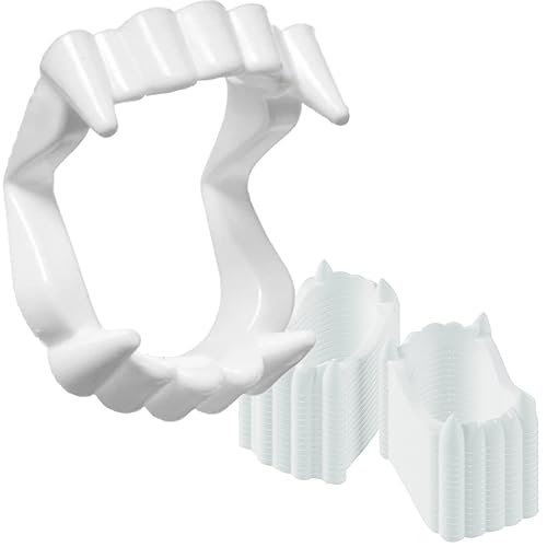 The Dreidel Company 12-Pack Halloween White Teeth Fangs Teeth, Costume,