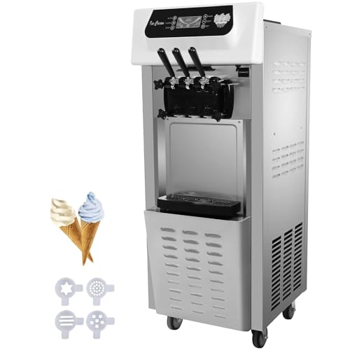Furvveerr 2200W Máquina de Helados Soft Heladera Maquina Helados Soft Comercial Maquina Helados 20L-28L/H 3 Sabores para Cafeterías,Buffets,Tiendas de Bebidas,Restaurantes Furvveerr 2200W Máquina de Helados Soft Heladera Maquina Helados Soft Comercial Maquina Helados 20L-28L/H 3 Sabores para Cafeterías,Buffets,Tiendas de Bebidas,Restaurantes