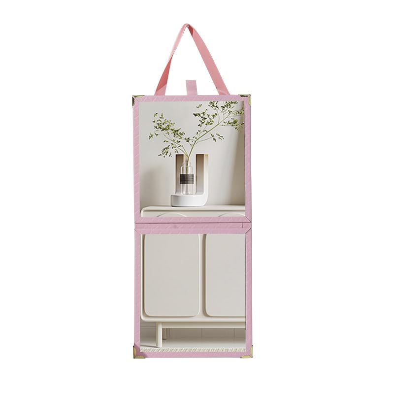 Digihan Mirror Full Length Portablefull Body Mirror Dance Competition Must Haves Lightweight Folding Travel (Pink-S)