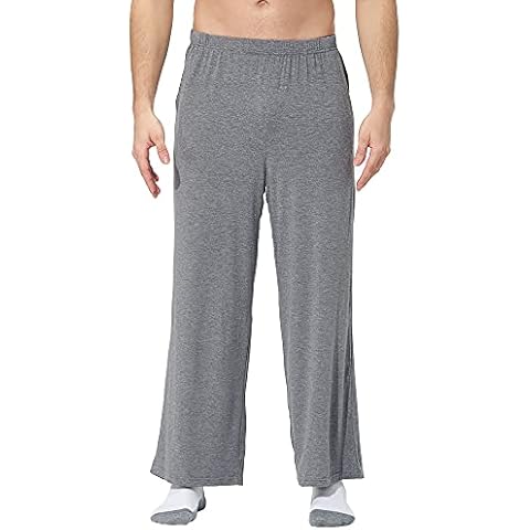 JOINFUN Men's Jersey Pajama Pants/Lounge Pants with Pockets Soft Sleep Pj Bottoms Grey 5XL Cover