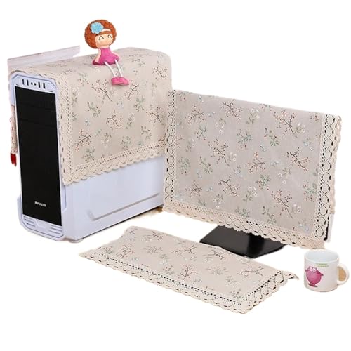 Fundas de monitor para eliminar el polvo del ordenador de escritorio con tela natural