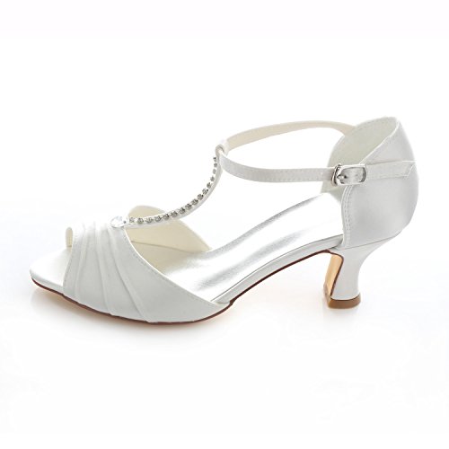 Emily Bridal Ivory Bridal Sandals Peep Toe Satin Wedding Heels for Women2