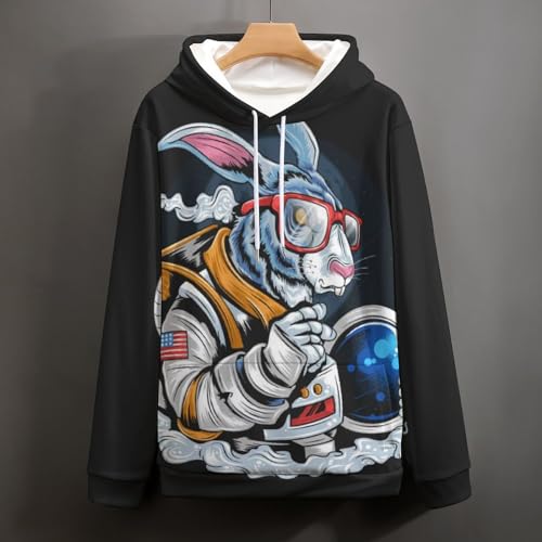 Pull à Capuche Lapin de l'Espace UMENG Solution Confort Contre le Froid Style Unisexe S - 4