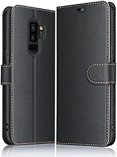 ELESNOW Case Compatible with Samsung Galaxy S9 Plus, High-grade Leather Flip Wallet Phone Case Cover for Samsung Galaxy S9 Plus (Black)