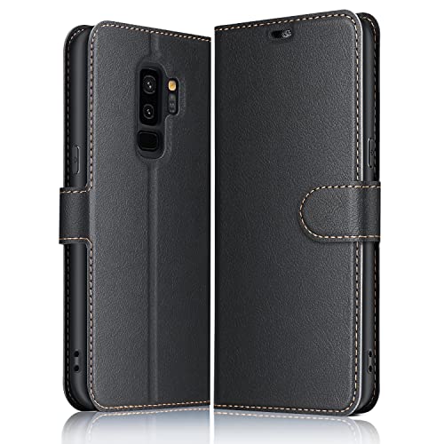 Multifunzione: La Samsung Galaxy S9 Plus Cover con 2 porta carte e 1 tasca per soldi per conservare tutte le carte di credito e il denaro necessario per la massima comodità.