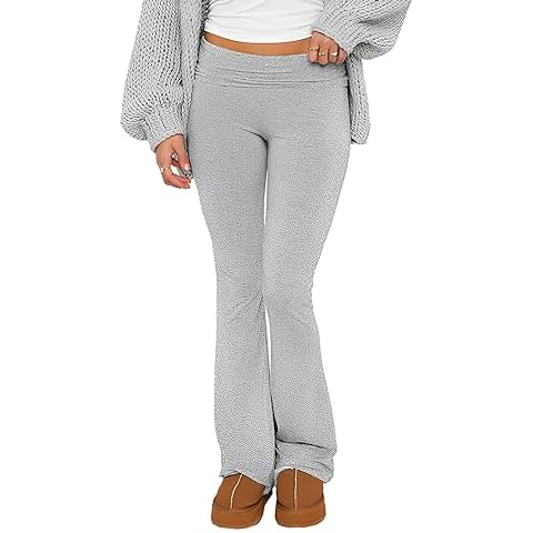Goafuliy Women's Bell Bottom Leggings - Palazzo Pants for Women - Buttery Soft Booty Flare Pants - Bootcut Sweatpants Grey S Cover
