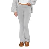 Goafuliy Women's Bell Bottom Leggings - Palazzo Pants for Women - Buttery Soft Booty Flare Pants - Bootcut Sweatpants Grey S