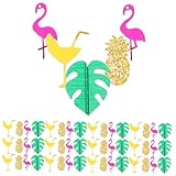Alipis Confeti Tropical para Fiestas Hawaianas Lentejuelas de Flamencos Piñas Palma Decoración Brillante para Cumpleaños y Eventos Playa