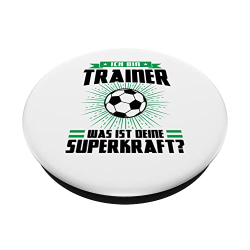 Ich bin Trainer Fußball Trainer Sport PopSockets Swappable PopGrip, Black - Image 2