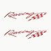 Autodomy Autocollants Racing Sport Tuning JDM OEM Pack de 2 unités pour Voiture (Rouge)
