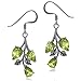 Silvershake 5.52ct. Natural Peridot 925 Sterling Silver Leaf Dangle Hook Earrings