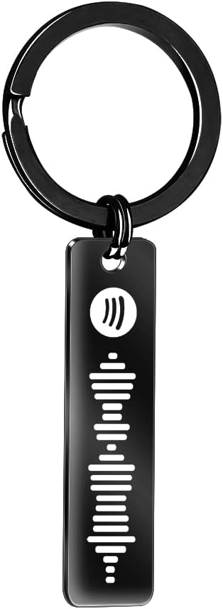 Personalized Scannable Spotify Code Keychain ,Custom Love Song Key Chain Gift Anniversary Keychain for Mother Day Father Day