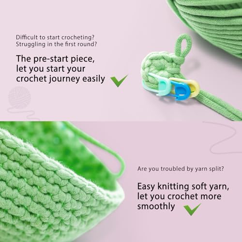 Crochet Kit for Beginners: 2 PCS Cats Animal Crochet Kit, Including Step-by-Step Video Tutorials, Instruction, Hook, Surprise Gift for Adults, Relaxing Crafts