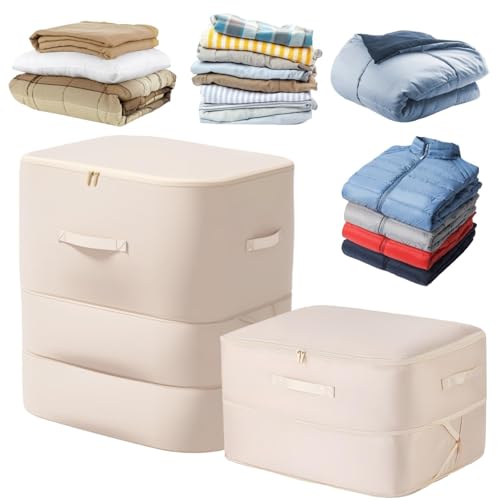 Casa Corner Sac De Compression Ultime, 66L 132L Sacs De Rangement Sous Vide Auto, vêtements, double couche,gain de place maximal (Beige, 66L+132L)