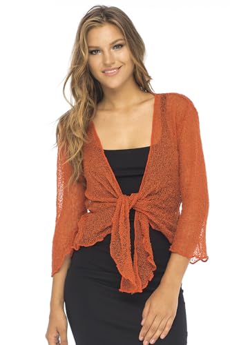 Image of Back From Bali Womens Sheer Shrug Cardigan Lightweight Knit