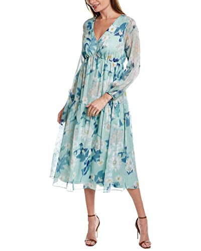 Adrianna Papell Women's Floral Chiffon Tiered Dress, Mint Multi, 16 #TOP13