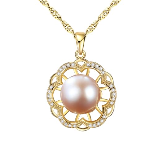 Collier amitié argent 925 fleur creuse et perle élégante YSJNGF