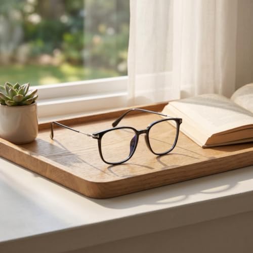 Image of Shiratori Square Blue Light Blocking Glasses for Women Men, Lightweight Frame Anti Eyestrain Computer Glasses
