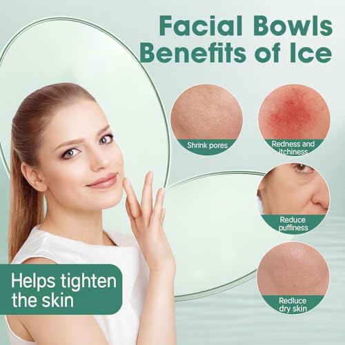 Image of Agonize Collapsible Face Ice Bowl with Built-in Ice Tray - Silicone Facial Ice Bath, Reusable Skincare Tool for Depuffing, Skin Tightening & Radiant Glow