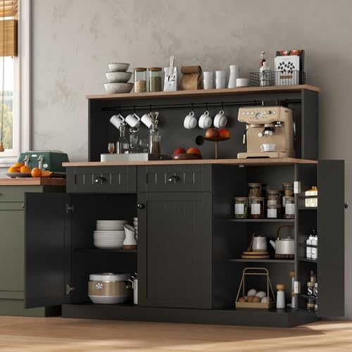 Gyfimoie Sideboard Buffet Cabinet with 2 Drawers, Farmhouse Kitch...