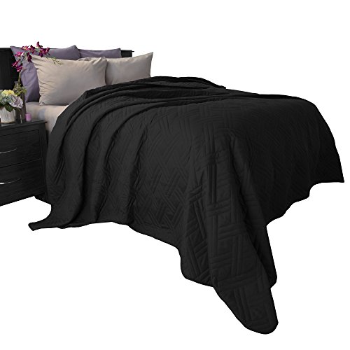 Lavish Home Quilt Coverlet Colcha de edredón, Poliéster, Negro, Full/Queen