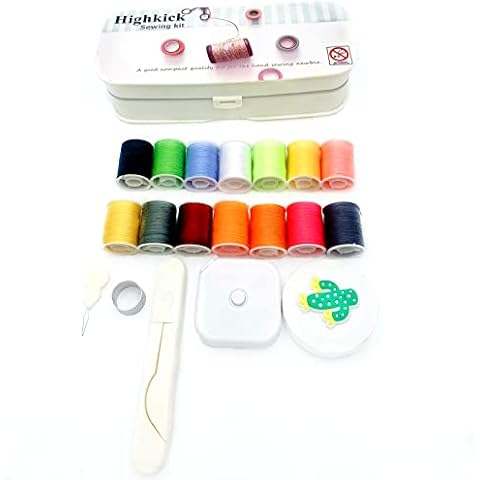 Highkick Sewing Kit, Sewing Threads Needles, Thimbles, Scissors, Basic Sewing Kit Cover