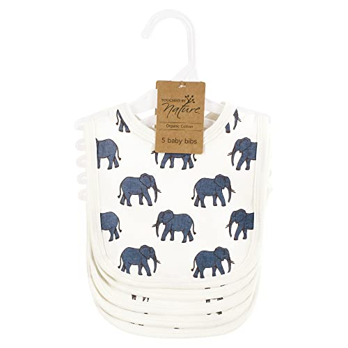 Image of Touched by Nature Unisex Baby Organic Cotton Bibs, Classic Safari Animals, One Size
