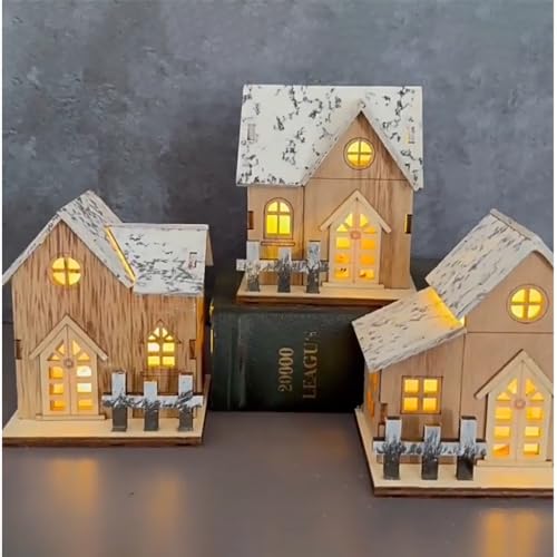 3 Pezzi Casette Natalizie Luminose Villaggio