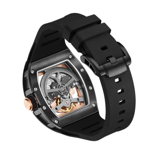 Image of ALIX AL2928 Automatic Skeleton Case with Dragon Cobra Design Dial Self-Winding Luxury Designer Wrist Watch