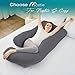 Sasttie Pregnancy Pillows for Sleeping, U Shaped Cooling Full Body Pillow with Removable Cover, Pregnant Women Must Haves, Maternity Essential, Dark Grey