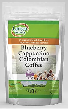 Blueberry Cappuccino Colombian Coffee Gourmet, Naturally Flavored, Whole Coffee Beans 4 oz, ZIN 569494