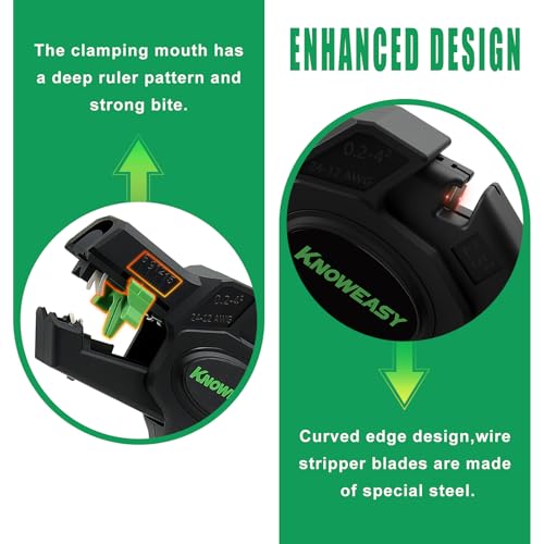 Image of Knoweasy Wire Stripper and Cutter, 24-12 AWG | Key specs: 24-12 AWG; Heavy duty construction; Electrical and automotive wiring; Designed for accurate product