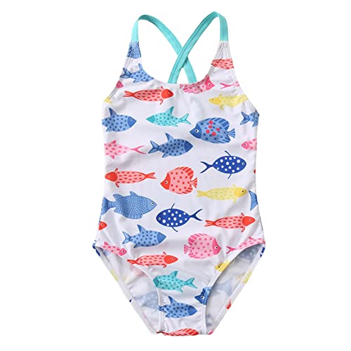 imKutie Girls One Piece Swimsuit, Little Girls' Cute Cartoon Swimwear Adjustable Straps Beach Bathing Suit Kids Swimming Costume UPF 50+ for 3-8 Years