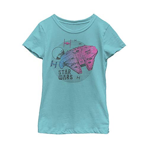 Fifth Sun Star Wars: The Rise of Skywalker Neon Ship Girls Short Sleeve Tee Shirt