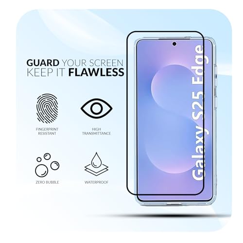 Image of ShieldTech Back Cover Case + Tempered Glass for Samsung Galaxy S25 Edge 5G | Mag-Safe Compatible | Mobile Phone Back Cover Case for Samsung Galaxy S 25 Edge | Samsung S25 Edge 5G TPU Transparent Case