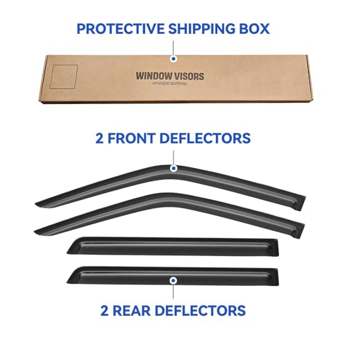 Window Visors Rain Guards for 1996-2004 Nissan Pathfinder, Out-Channel Window Vent Wind Deflectors Visors Shades for 1997-2003 Infiniti QX4 by YQAUTEC - Image 5
