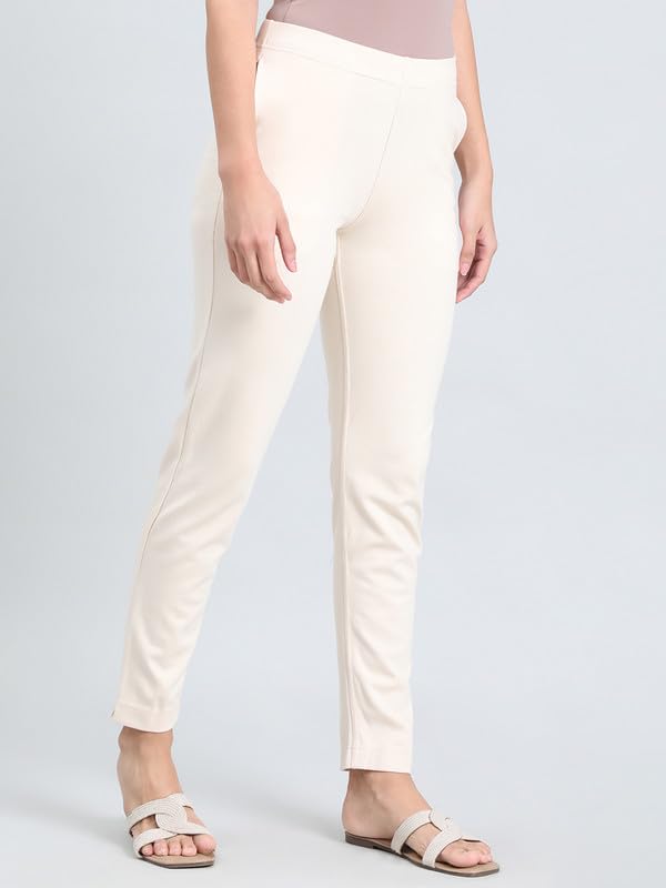 Image of GO COLORS Ponte Smart Kurti Pants Full Length for Women | Breathable, Mid Rise