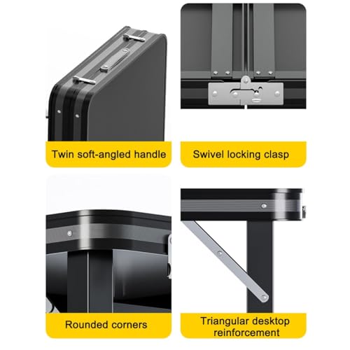 Table pliante portable avec 4 tabourets d'extérieur à hauteur réglable