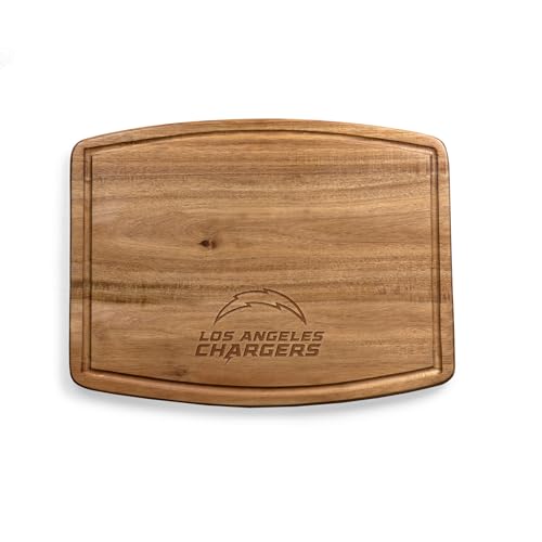 PICNIC TIME NFL Los Angeles Chargers Ovale Acacia Cutting Board, Cheese Boards Charcuterie Boards, Wood Serving Platter, (Acacia Wood)