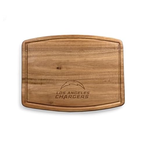 PICNIC TIME NFL Los Angeles Chargers Ovale Acacia Cutting Board, Cheese Boards Charcuterie Boards, Wood Serving Platter, (Acacia Wood)