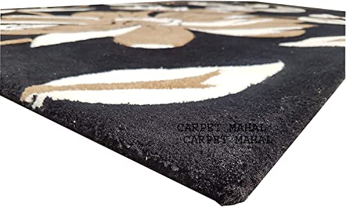 Image of Carpet Mahal Export Quality Handmade Tuffted Pure Woollen Carpet for Living Room Bedroom Size 6 x 6 feet Square (180X180 Cm) Color-Multi