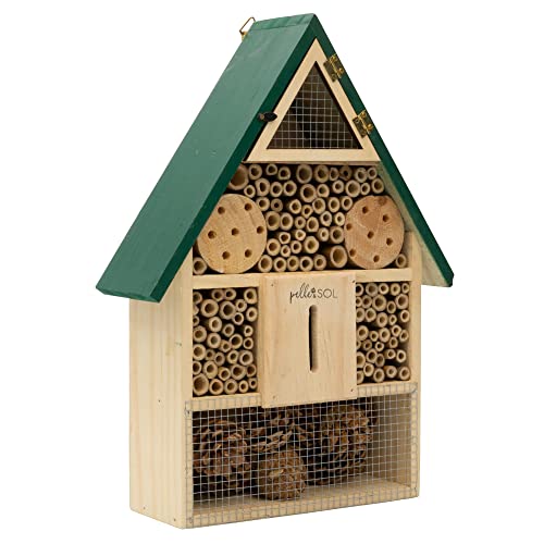 Pelle & Sol Eco-Friendly Bee House | Bug Hotel for Bees, Butterfly, Insect | Kid Friendly Weather Resistant Hanging Bee Hotel Bamboo Nesting Habitat | Bug House Garden Decor & Nature Gifts for Kids - Image 6